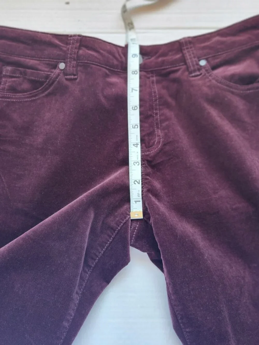 Cabi Women’s Size 12 Burgundy Carol Anderson Corduroy Skinny Five Pocket Pants